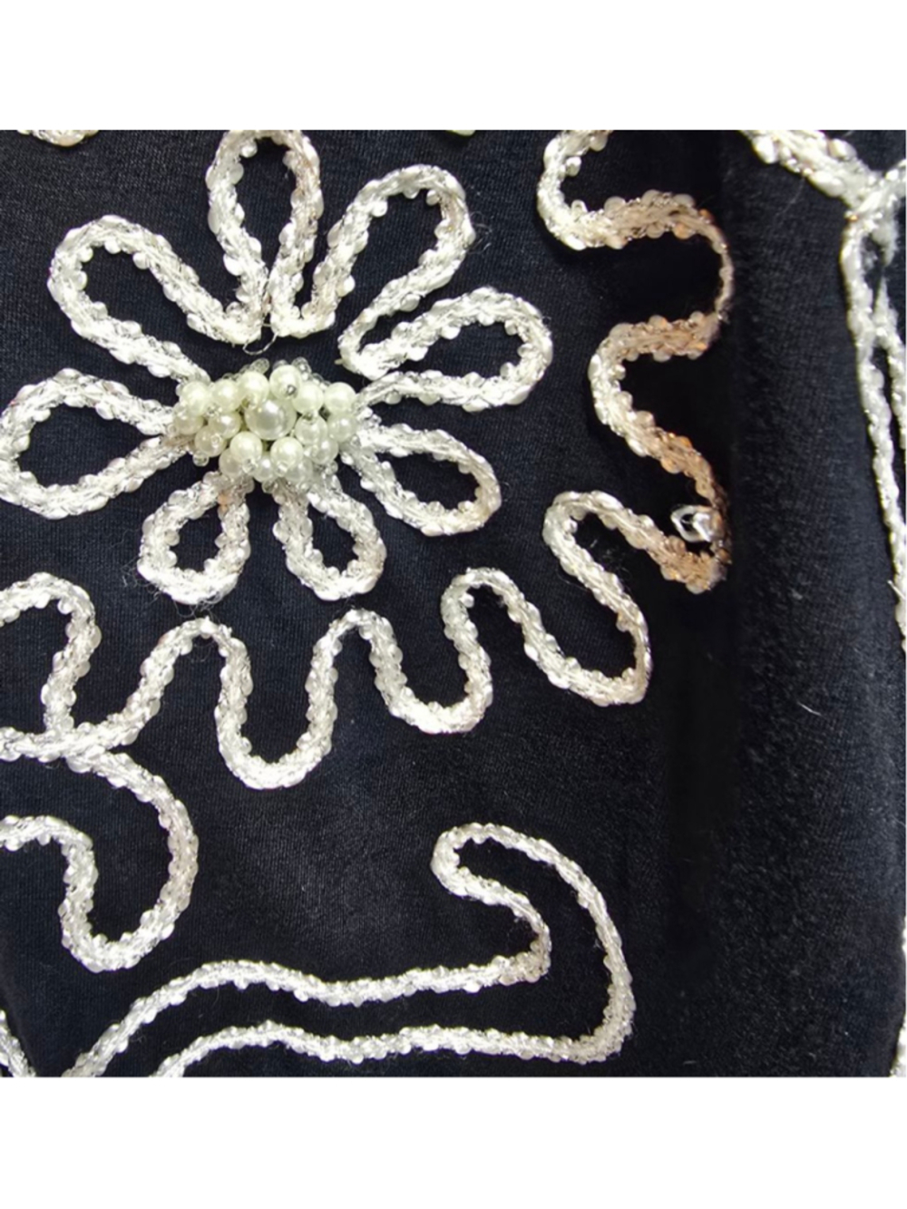 Women's Lauren Michelle Black & White Embroidered Blouse M - Picture 3 of 9